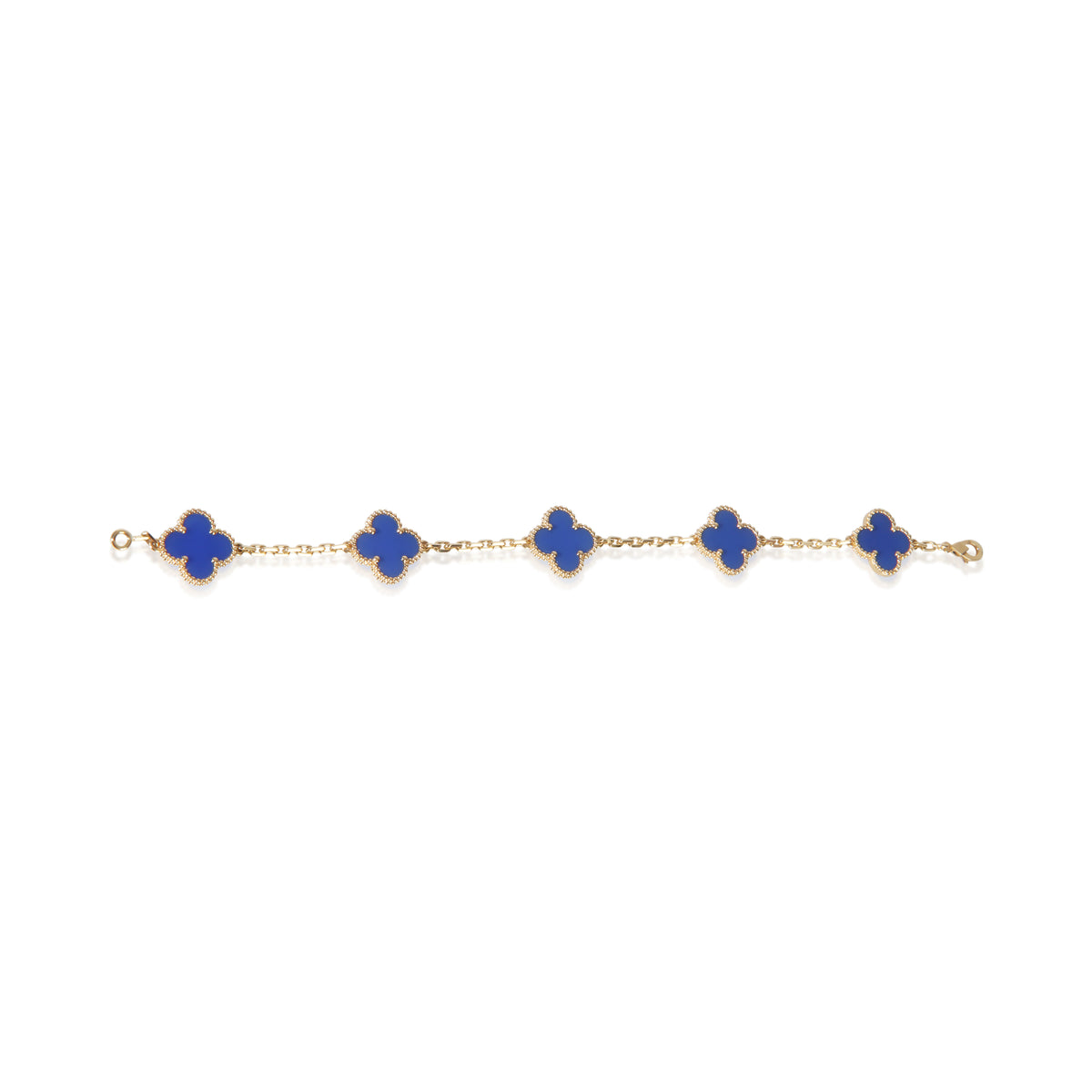 Van Cleef & Arpels Yellow Gold Agate Vintage Alhambra Bracelet 6