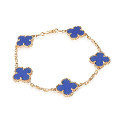 Van Cleef & Arpels Yellow Gold Agate Vintage Alhambra Bracelet fv