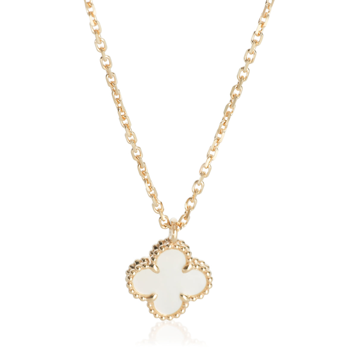 Van Cleef & Arpels Yellow Gold Mother Of Pearl Sweet Alhambra Pendant 3