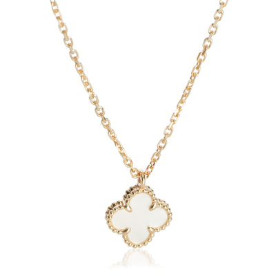 Van Cleef & Arpels Yellow Gold Mother Of Pearl Sweet Alhambra Pendant fv