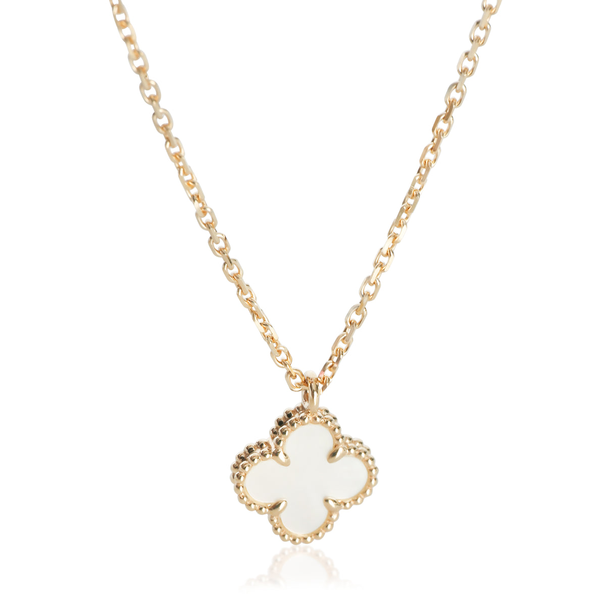 Van Cleef & Arpels Yellow Gold Mother Of Pearl Sweet Alhambra Pendant fv