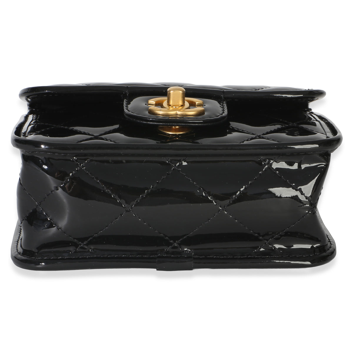 Chanel Black Quilted Patent School Memory Mini Top Handle Flap Bag Handbag 5