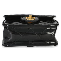 Chanel Black Quilted Patent School Memory Mini Top Handle Flap Bag Handbag 5