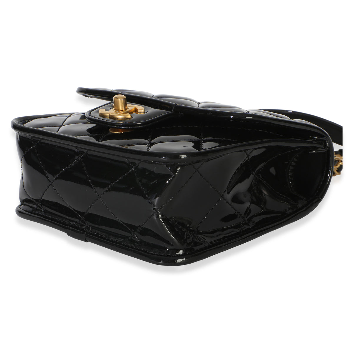 Chanel Black Quilted Patent School Memory Mini Top Handle Flap Bag Handbag 6