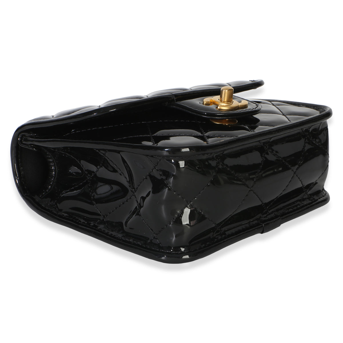 Chanel Black Quilted Patent School Memory Mini Top Handle Flap Bag Handbag 7