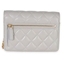 Chanel Grey Quilted Lambskin Jeweled Mini Wallet On Chain Handbag 4