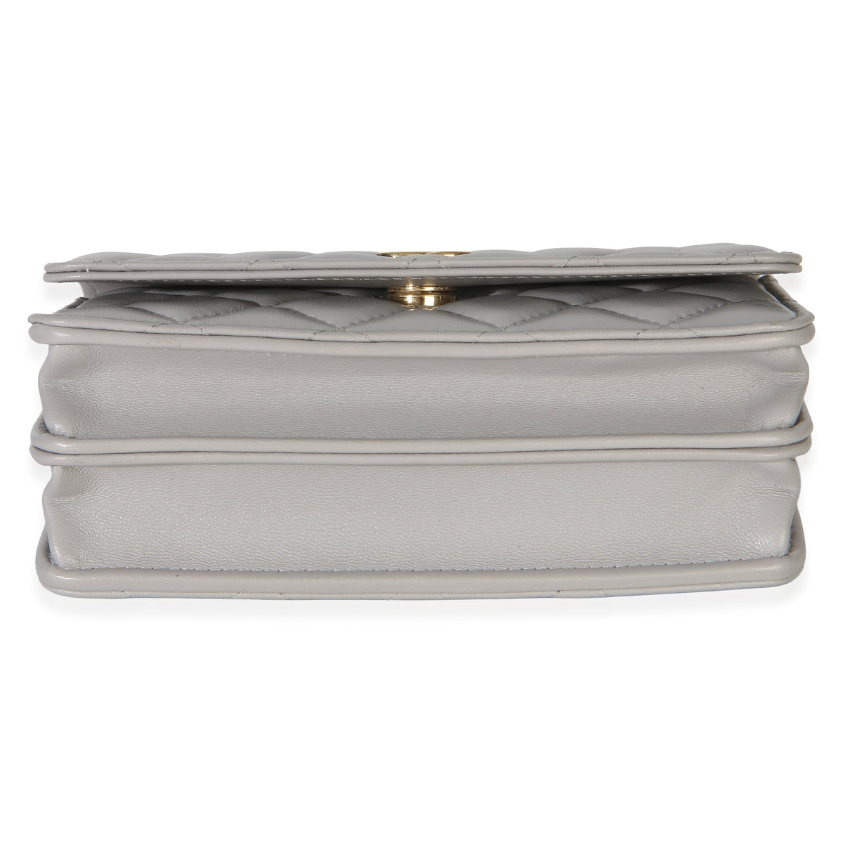Chanel Grey Quilted Lambskin Jeweled Mini Wallet On Chain Handbag 5