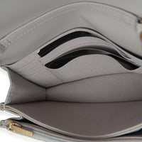 Chanel Grey Quilted Lambskin Jeweled Mini Wallet On Chain Handbag 8