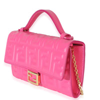 Fendi Pink Nappa Matisse FF Embossed Baguette Continental Wallet With Chain Handbag 2