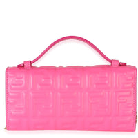 Fendi Pink Nappa Matisse FF Embossed Baguette Continental Wallet With Chain Handbag 4