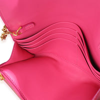 Fendi Pink Nappa Matisse FF Embossed Baguette Continental Wallet With Chain Handbag 9