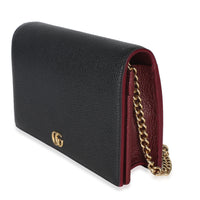 Gucci Black Red Dollar Calfskin GG Chain Wallet Handbag 2