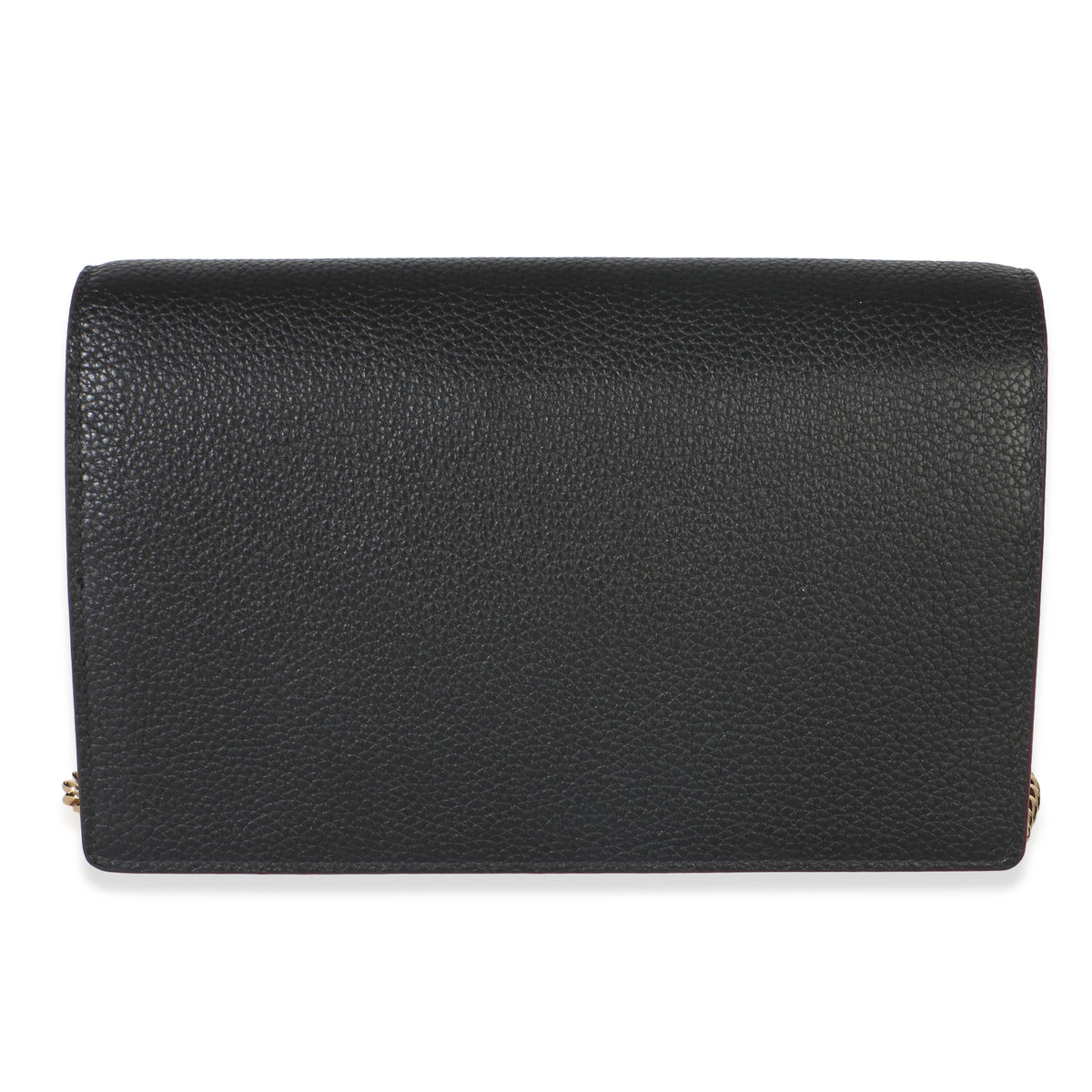Gucci Black Red Dollar Calfskin GG Chain Wallet Handbag 3