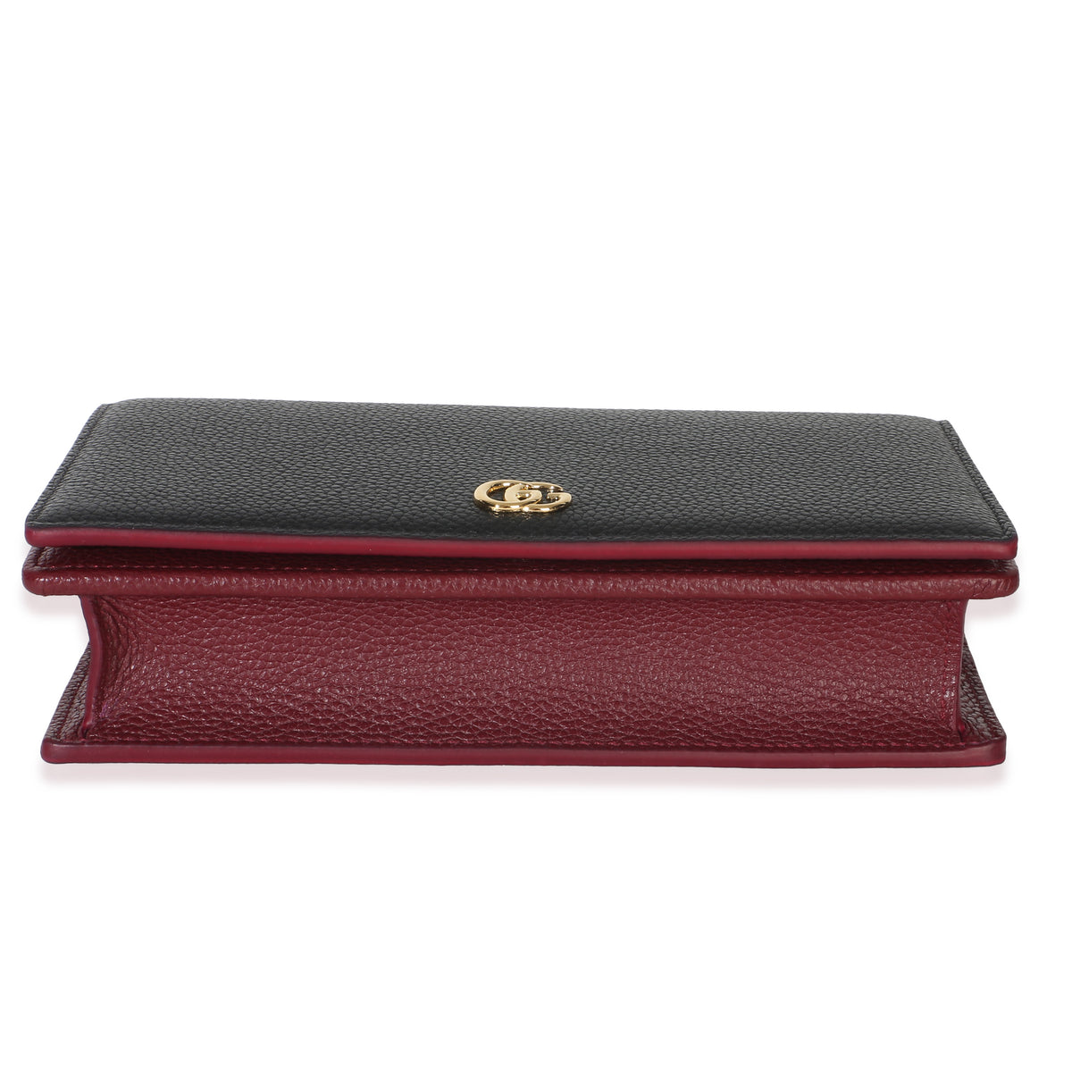 Gucci Black Red Dollar Calfskin GG Chain Wallet Handbag 4