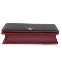 Gucci Black Red Dollar Calfskin GG Chain Wallet Handbag 4