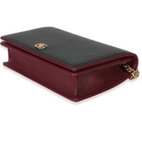 Gucci Black Red Dollar Calfskin GG Chain Wallet Handbag 5