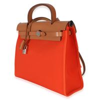 Hermès Orange Poppy Toile Vache Hunter Herbag Zip 31 PM PHW Handbag 2