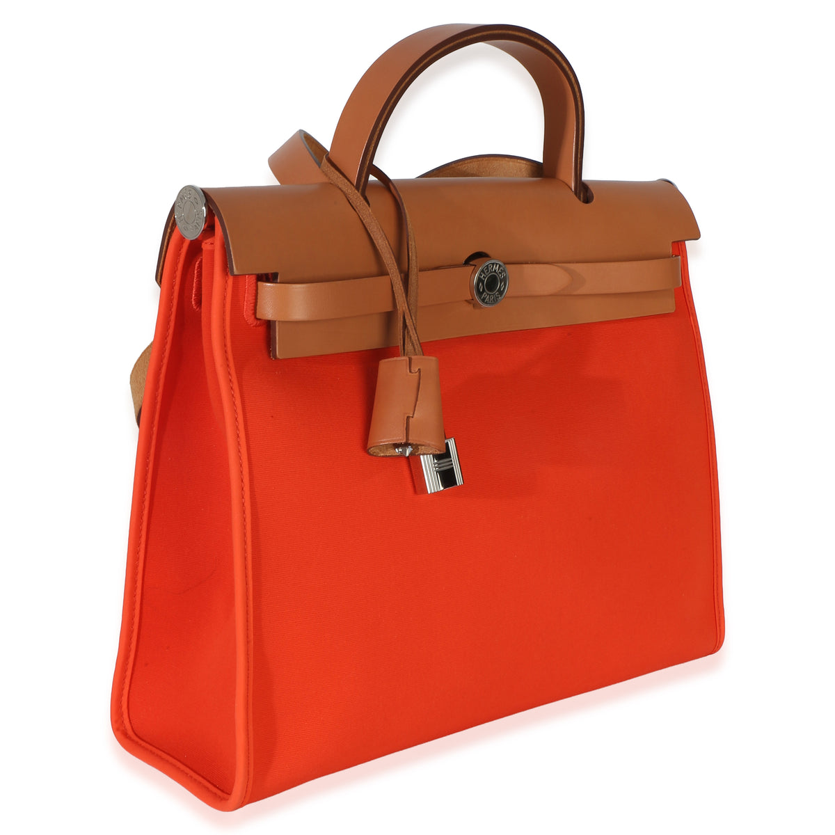 Hermès Orange Poppy Toile Vache Hunter Herbag Zip 31 PM PHW Handbag 3