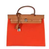 Hermès Orange Poppy Toile Vache Hunter Herbag Zip 31 PM PHW Handbag fv