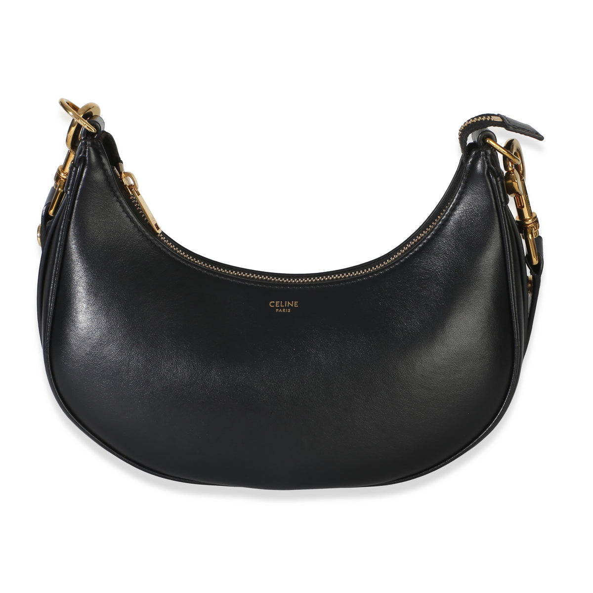 Celine Black Smooth Calfskin Medium Ava Strap Bag Handbag fv