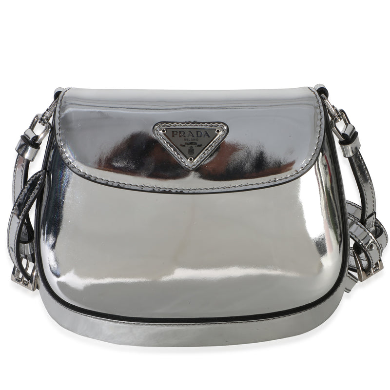 Prada Argento Spazzolato Mini Cleo Flap Bag Handbag id