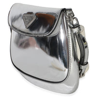Prada Argento Spazzolato Mini Cleo Flap Bag Handbag 2