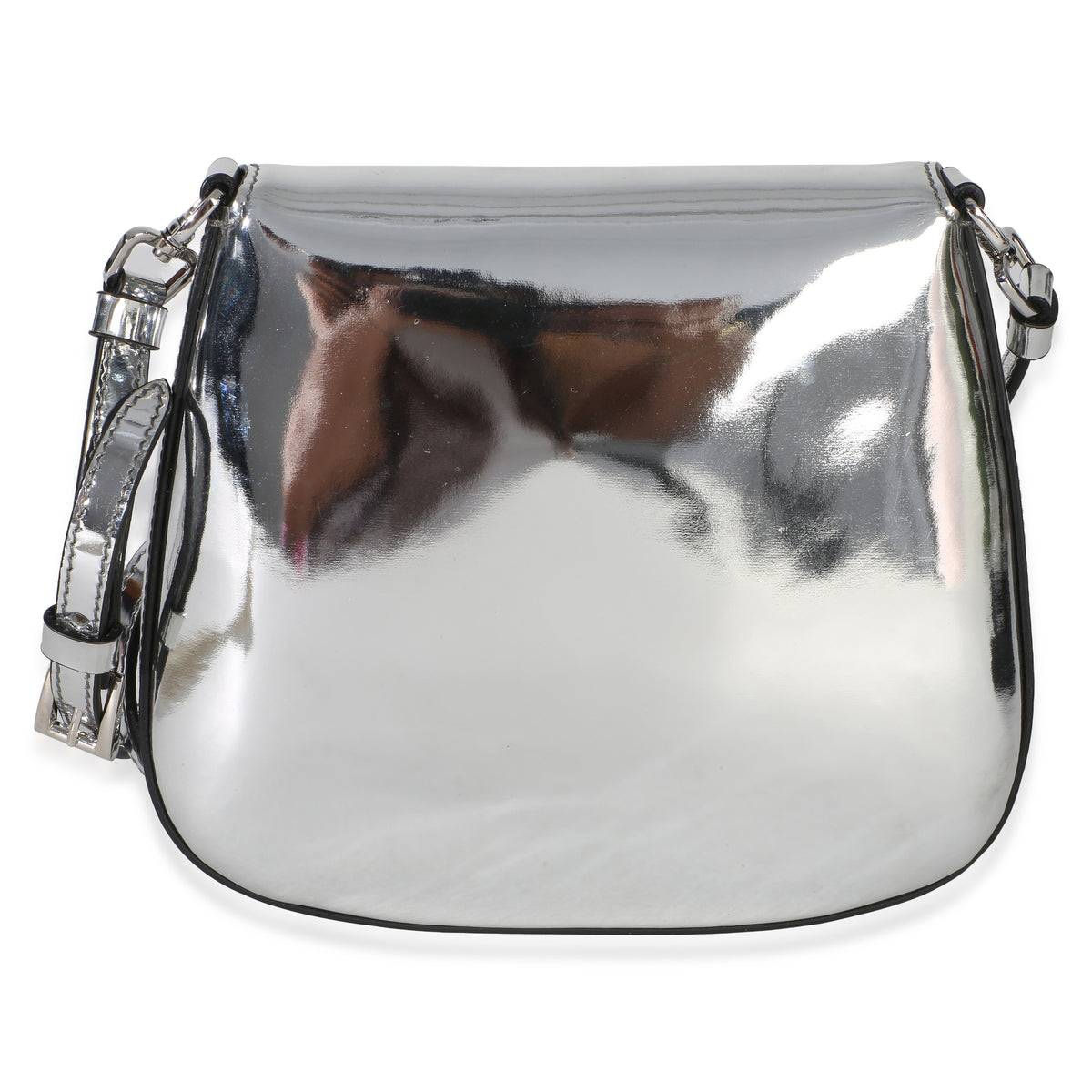 Prada Argento Spazzolato Mini Cleo Flap Bag Handbag 4