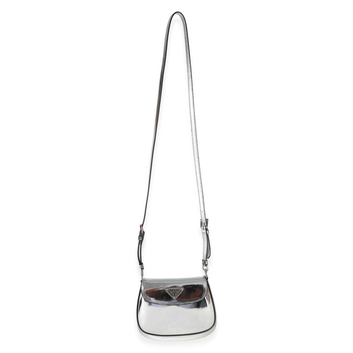 Prada Argento Spazzolato Mini Cleo Flap Bag Handbag 8