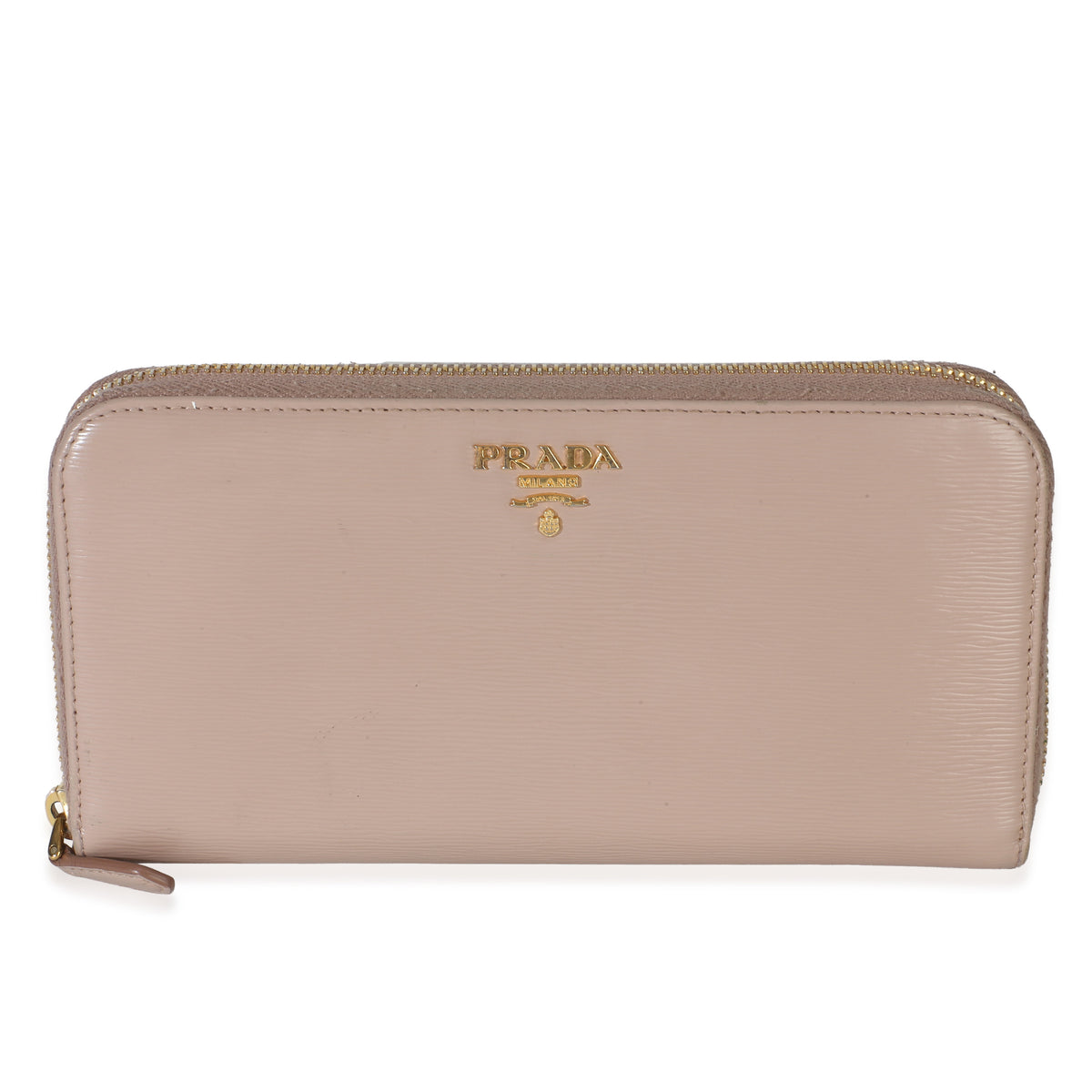 Prada Light Pink Vitello Move Zip Around Wallet Wallet fv