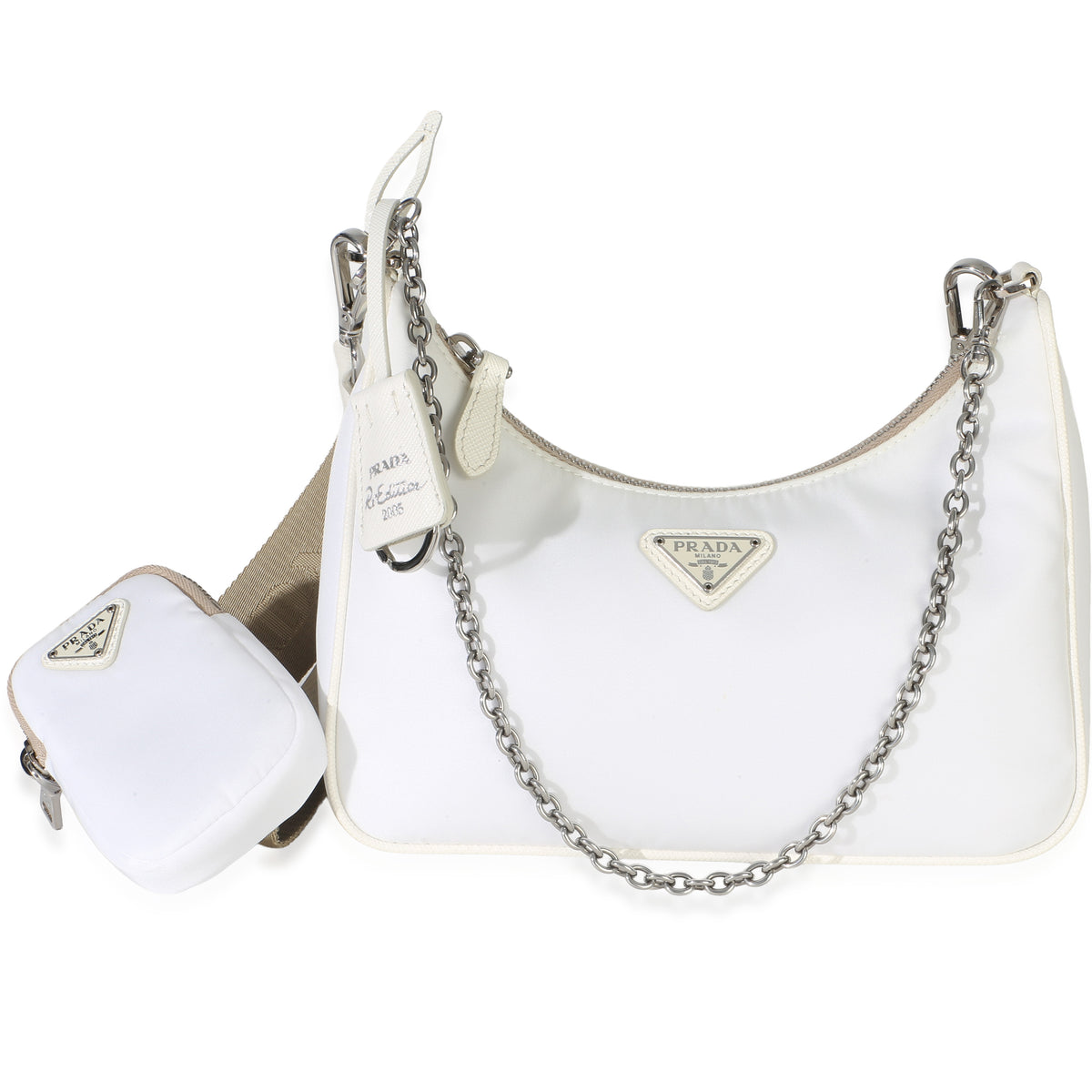 Prada White Re Nylon Re Edition 2005 Bag Handbag fv