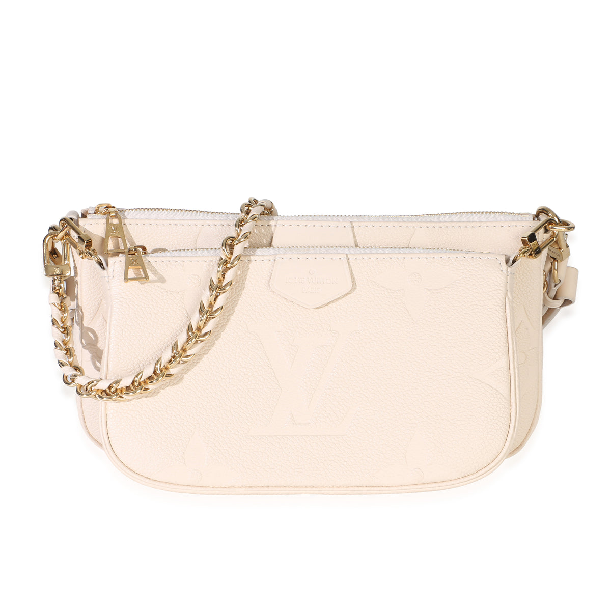 Louis Vuitton Cream Giant Monogram Empreinte Multi Pochette Accessoires Handbag id