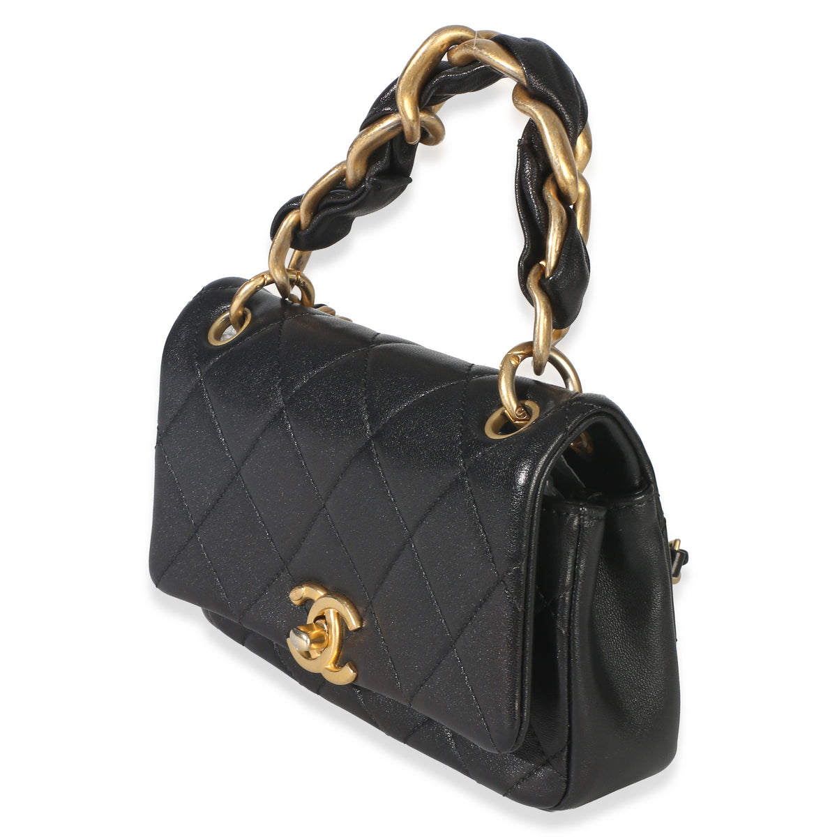 Chanel Black Quilted Lambkin Small Chain Is More Flap Bag Handbag 2