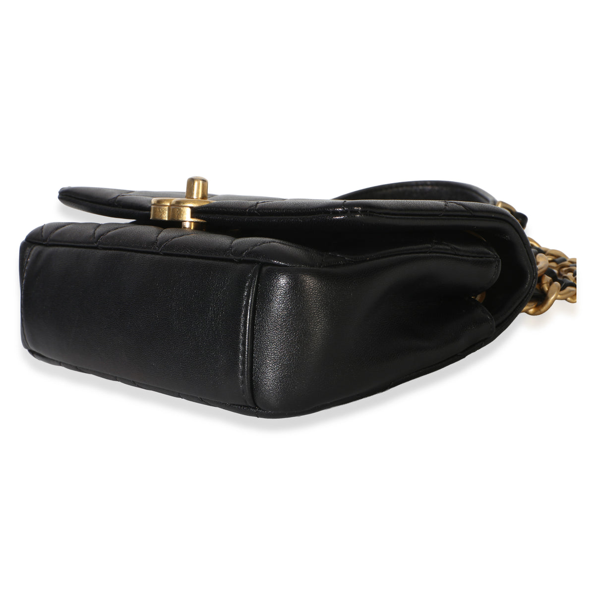 Chanel Black Quilted Lambkin Small Chain Is More Flap Bag Handbag 6