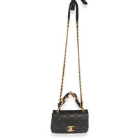 Chanel Black Quilted Lambkin Small Chain Is More Flap Bag Handbag 8