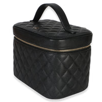 Chanel Black Quilted Caviar Large Vanity Pouch Handbag 2