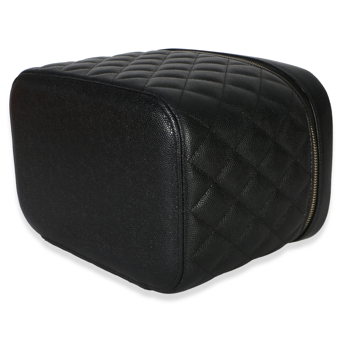 Chanel Black Quilted Caviar Large Vanity Pouch Handbag 6