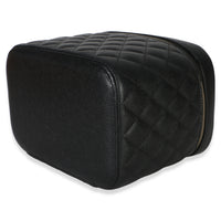 Chanel Black Quilted Caviar Large Vanity Pouch Handbag 6