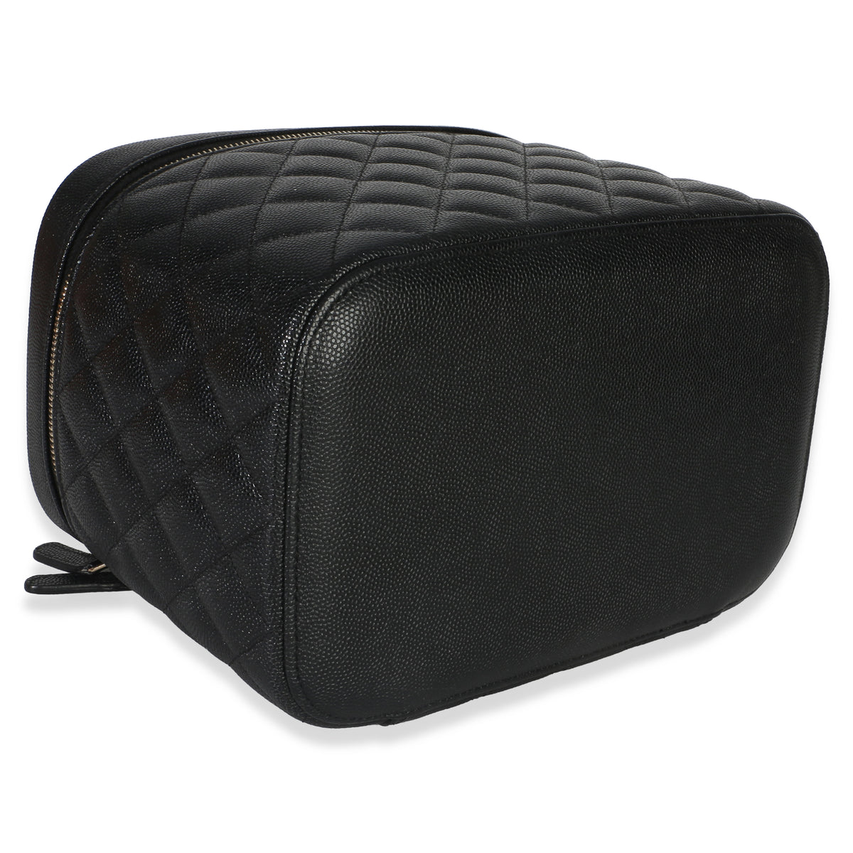 Chanel Black Quilted Caviar Large Vanity Pouch Handbag 7