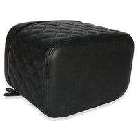 Chanel Black Quilted Caviar Large Vanity Pouch Handbag 7