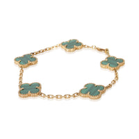 Van Cleef & Arpels Yellow Gold Malachite Vintage Alhambra Bracelet 2