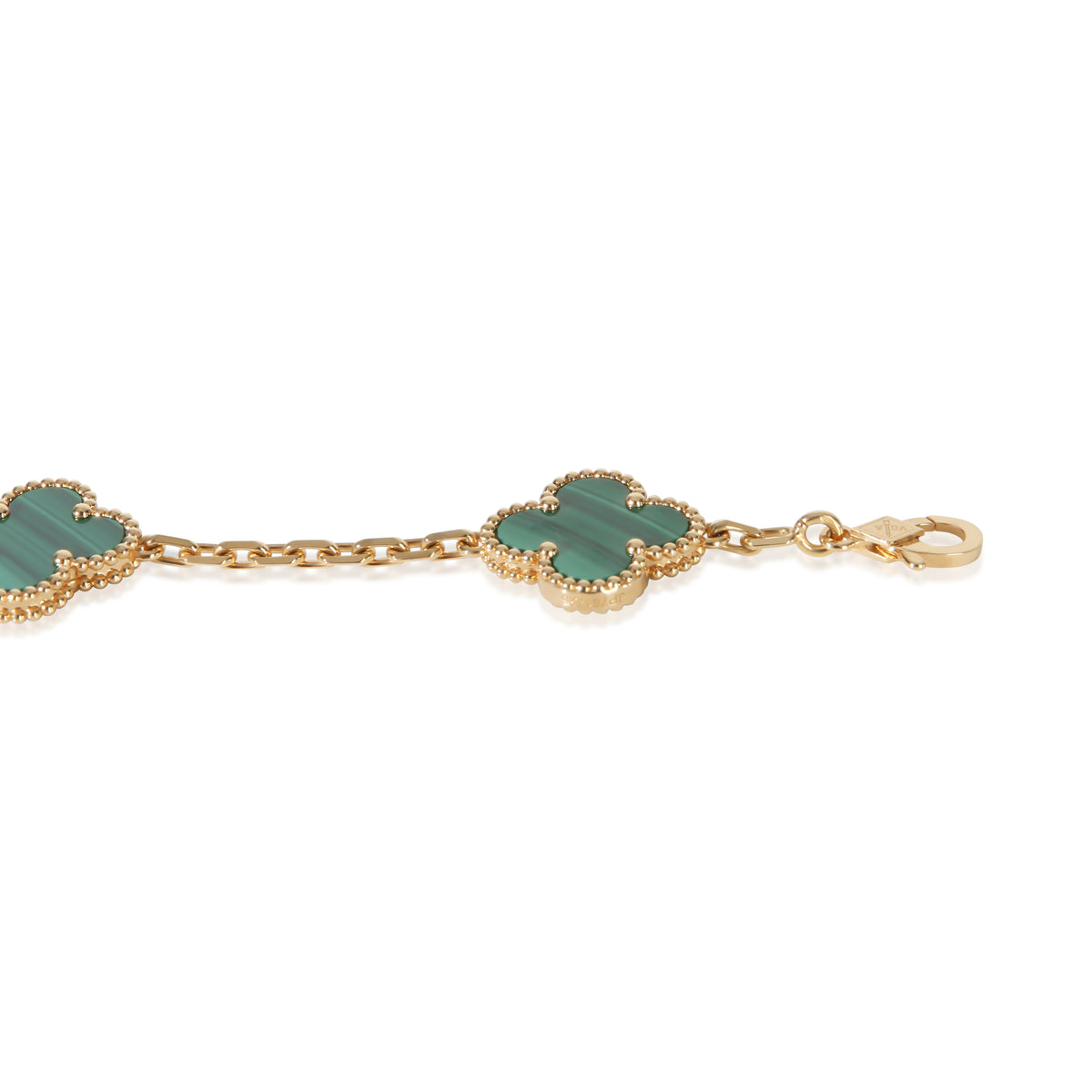 Van Cleef & Arpels Yellow Gold Malachite Vintage Alhambra Bracelet 4