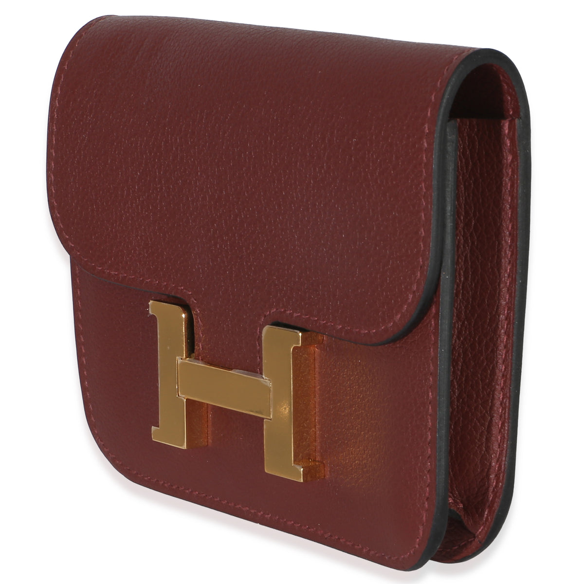 Hermès Rouge H Rose Azalee Evercolor Bicolore Constance Slim Wallet GHW Wallet 2