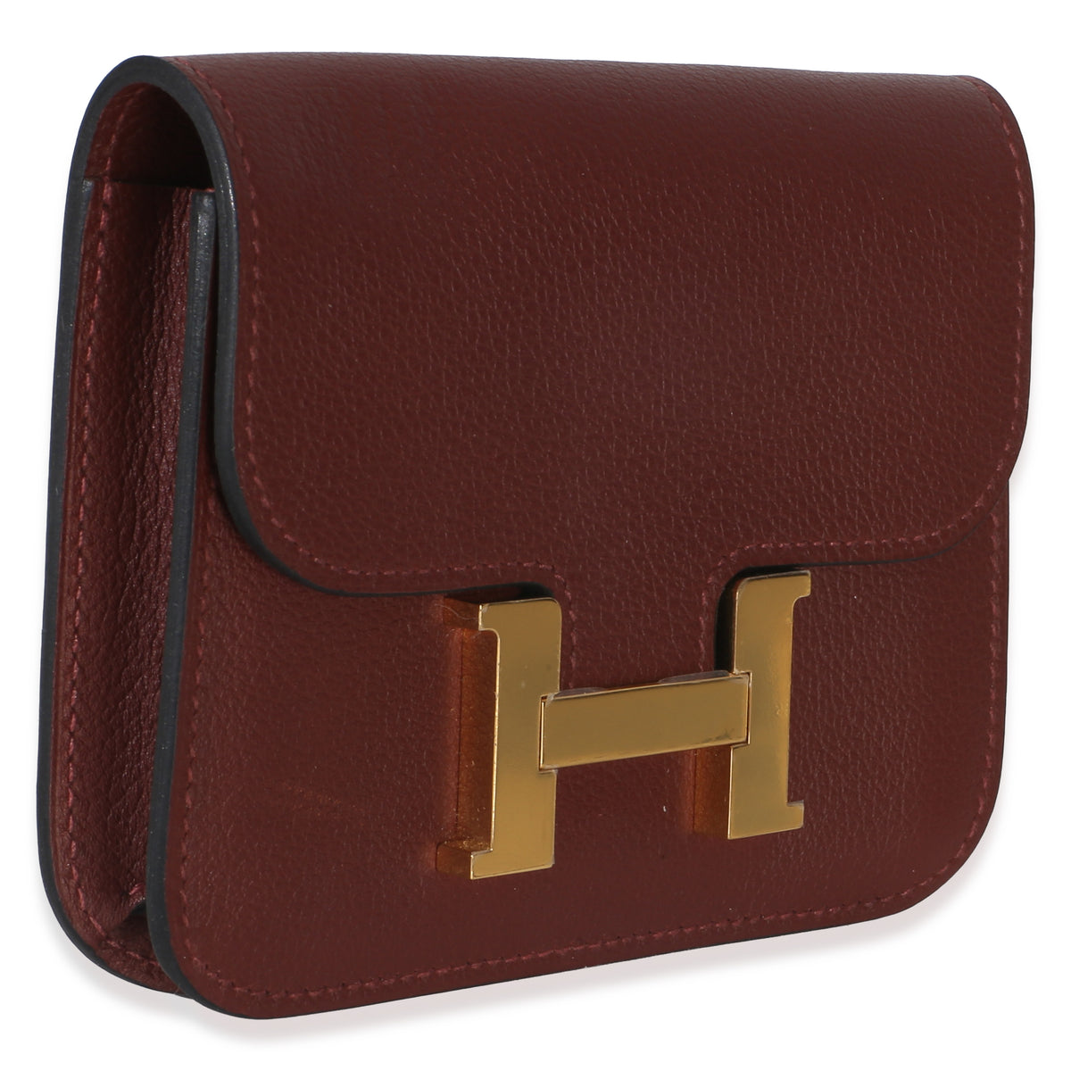 Hermès Rouge H Rose Azalee Evercolor Bicolore Constance Slim Wallet GHW Wallet 3