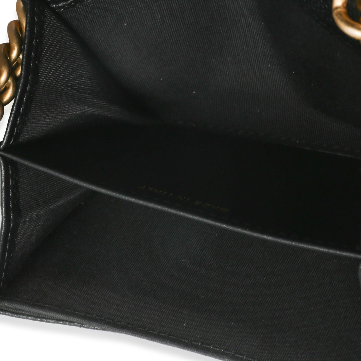 Chanel Black Quilted Caviar Boy Card Holder On Chain Handbag 8