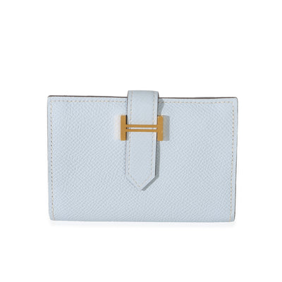 Hermès Bleu Brume Epsom Bearn Card Holder Wallet GHW Wallet id