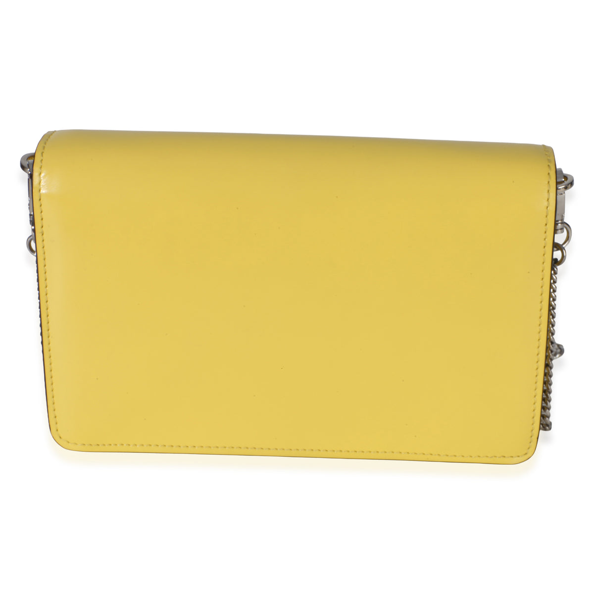 Prada Yellow Spazzolato Triangle Chain Crossbody Handbag 4
