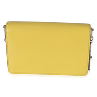 Prada Yellow Spazzolato Triangle Chain Crossbody Handbag 4