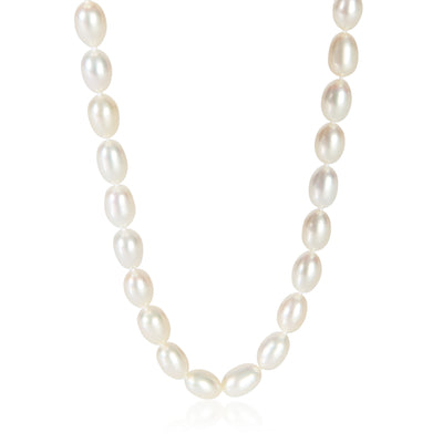 Tiffany & Co. Sterling Silver Pearl Twist Clasp Freshwater Necklace fv