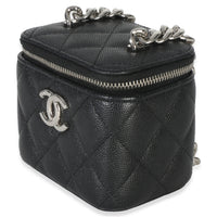 Chanel Black Quilted Caviar Coco Chain Mini Vanity Case Handbag 2