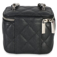 Chanel Black Quilted Caviar Coco Chain Mini Vanity Case Handbag 4